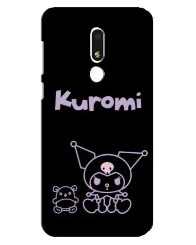 Чехол для Meizu M8 Lite с картинкой «Kuromi — черный минимализм»