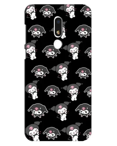 Чехол для Meizu M8 Lite с картинкой «Черный паттерн Kuromi»