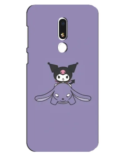 Чехол для Meizu M8 Lite с картинкой «Kuromi на лиловом фоне»