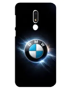 Чехол для Meizu M8 Lite с картинкой «BMW — неоновое сияние»