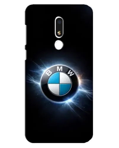 Чехол для Meizu M8 Lite с картинкой «BMW — неоновое сияние»