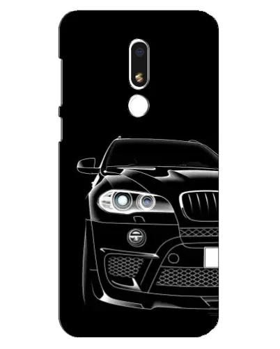 Чехол для Meizu M8 Lite с картинкой «Темный силуэт BMW»