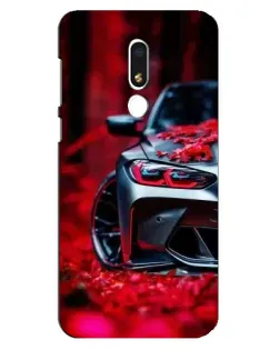 Чехол для Meizu M8 Lite с картинкой «Спортивная BMW и цветы»