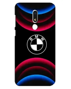 Чехол для Meizu M8 Lite с картинкой «Логотип BMW и неоновые дуги»
