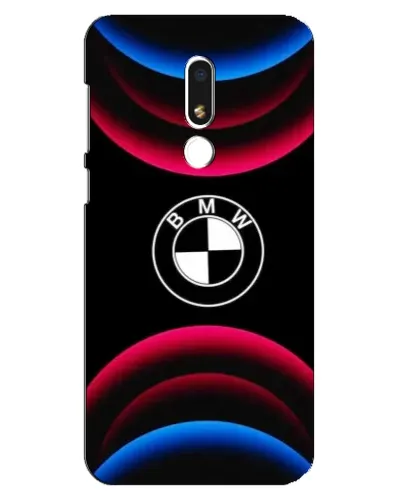 Чехол для Meizu M8 Lite с картинкой «Логотип BMW и неоновые дуги»