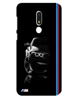 Чехол для Meizu M8 Lite с картинкой «Силуэт BMW в темноте»
