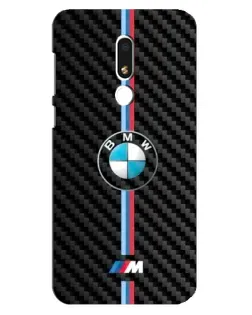 Чехол для Meizu M8 Lite с картинкой «Эмблема BMW и карбон»