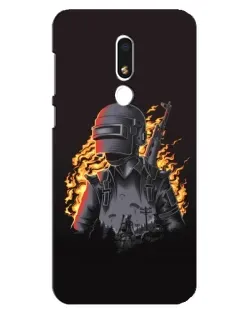 Чехол для Meizu M8 Lite с картинкой «PUBG — огненный силуэт»