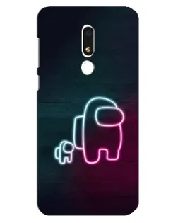 Чехол для Meizu M8 Lite с картинкой «Among Us неон-арт»