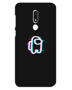 Чехол для Meizu M8 Lite с картинкой «Among Us неон»