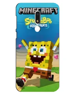 Чохол для Meizu M8 Lite з картинкою «Губка Боб Minecraft»