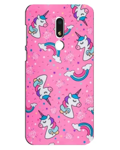 Чехол для Meizu M8 Lite с картинкой «Unicorn паттерн розовый»