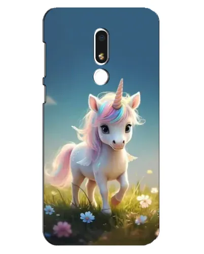 Чехол для Meizu M8 Lite с картинкой «Единорог на поляне»