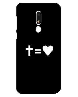 Чехол для Meizu M8 Lite с картинкой «Крест и Сердце»