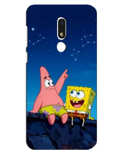 Чехол для Meizu M8 Lite с картинкой «Губка Боб и Патрик ночью» Чехол для Meizu M8 Lite с картинкой «Губка Боб и Патрик ночью»