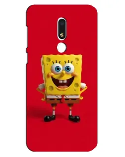 Чехол для Meizu M8 Lite с картинкой «Спанч Боб на красном»