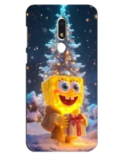 Чехол для Meizu M8 Lite с картинкой «Рождественский Спанч Боб»