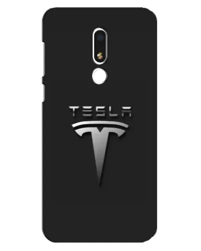 Чехол для Meizu M8 Lite с картинкой «Стальной логотип Tesla»