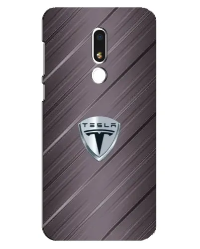 Чехол для Meizu M8 Lite с картинкой «Металлическая текстура Tesla»