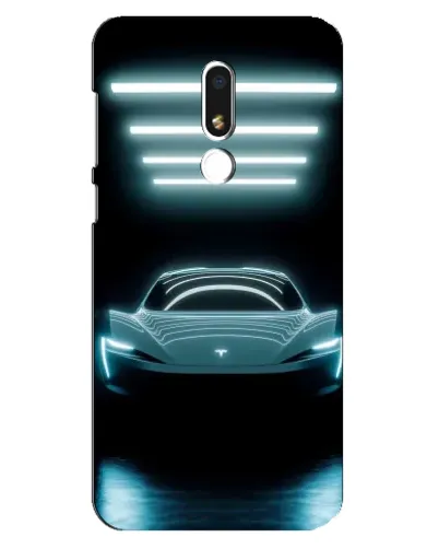 Чехол для Meizu M8 Lite с картинкой «Tesla в неоне»
