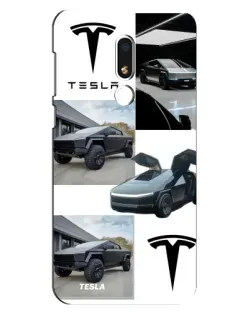 Чехол для Meizu M8 Lite с картинкой «Коллаж Cybertruck Tesla»