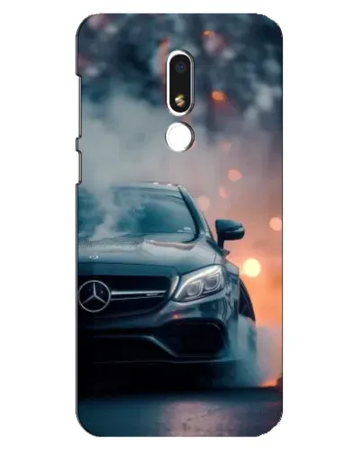 Чехол для Meizu M8 Lite с картинкой «Mercedes — ночной город»