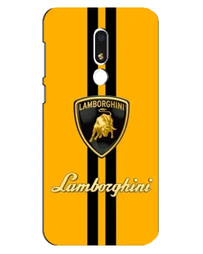 Чехол для Meizu M8 Lite с картинкой «Lamborghini Stripe желтый»