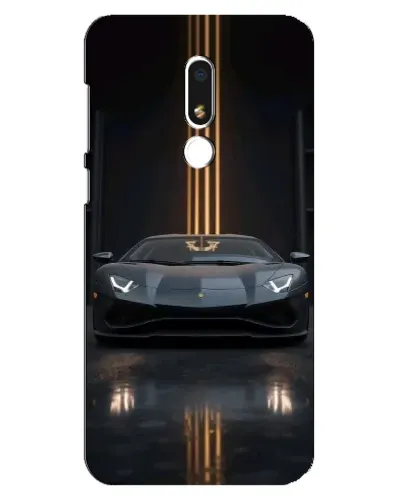 Чехол для Meizu M8 Lite с картинкой «Lamborghini золотые линии»