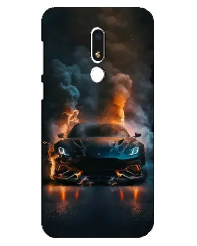 Чехол для Meizu M8 Lite с картинкой «Lamborghini дымная эстетика»