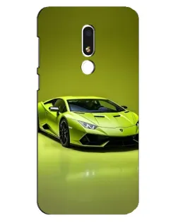 Чехол для Meizu M8 Lite с картинкой «Салатовый Lamborghini Huracan»