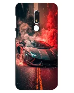 Чехол для Meizu M8 Lite с картинкой «Lamborghini красный дым»