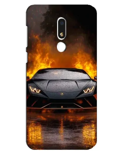 Чехол для Meizu M8 Lite с картинкой «Lamborghini в огне»