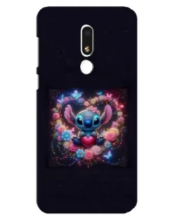 Чехол для Meizu M8 Lite с картинкой «Stitch в цветах»