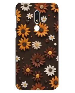 Чехол для Meizu M8 Lite с картинкой «Узор из маленьких подсолнухов»