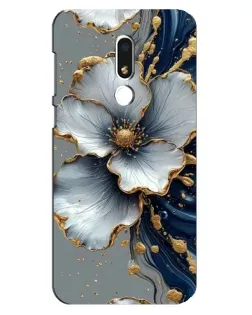 Чехол для Meizu M8 Lite с картинкой «Белый цветок и золотой флюид»