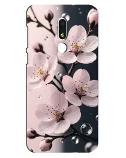 Чехол для Meizu M8 Lite с картинкой «Нежная сакура и капли»