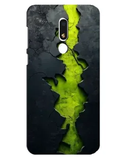 Чехол для Meizu M8 Lite с картинкой «Салатовый разлом скалы»