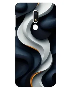 Чехол для Meizu M8 Lite с картинкой «Объемные черно-белые ленты»