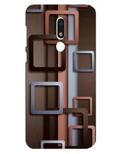 Чехол для Meizu M8 Lite с картинкой «Коричневые объемные квадраты»