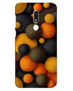 Чехол для Meizu M8 Lite с картинкой «Объемные оранжевые сферы»