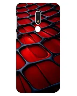 Чехол для Meizu M8 Lite с картинкой «Красная глянцевая сетка»