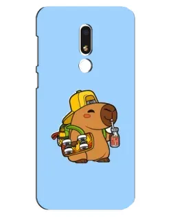 Чехол для Meizu M8 Lite с картинкой «Капибара на скейте»