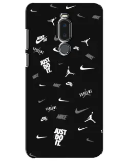 Чехол для Meizu Note 8 с картинкой «Nike Black Pattern»