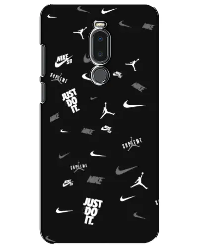 Чехол для Meizu Note 8 с картинкой «Nike Black Pattern»