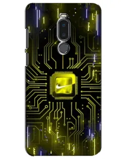 Чехол для Meizu Note 8 с картинкой «Nike — золотая искра»