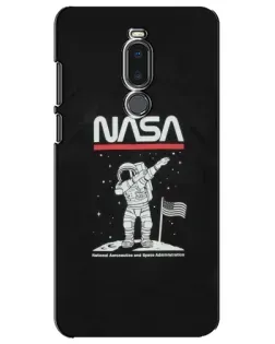 Чехол для Meizu Note 8 с картинкой «NASA — шагаем по Луне»