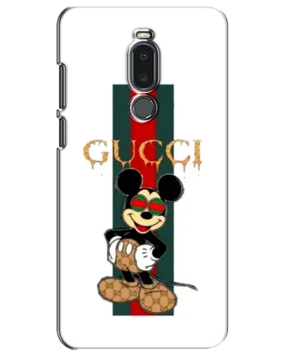 Чехол для Meizu Note 8 с картинкой «Микки Маус Gucci — полосы»