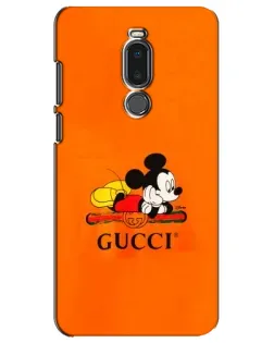 Чехол для Meizu Note 8 с картинкой «Микки Маус Gucci — оранж»