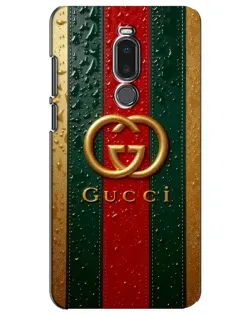 Чехол для Meizu Note 8 с картинкой «Gucci — фирменная полоса и золото»