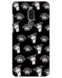 Чехол для Meizu Note 8 с картинкой «Черный паттерн Kuromi»